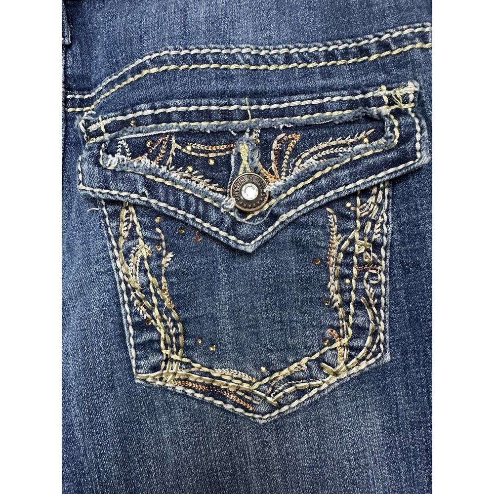 Rhythm in Blues Jeans Women's Size 6 Short Flap Pockets Straight Leg Top Stitch - Picture 16 of 16